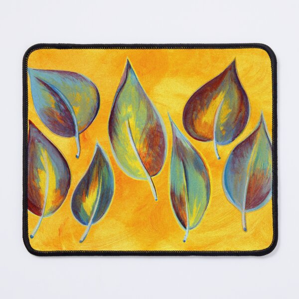 Item preview, Seven Pointy Leaves on Yellow  designed and sold by Christina Bonnett.