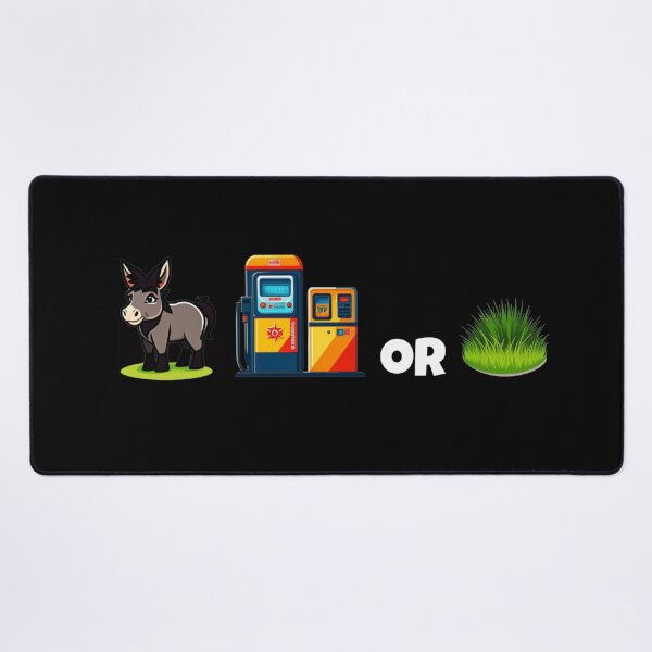 Item preview, A donkey next to a gas pump designed and sold by Roxburylane.