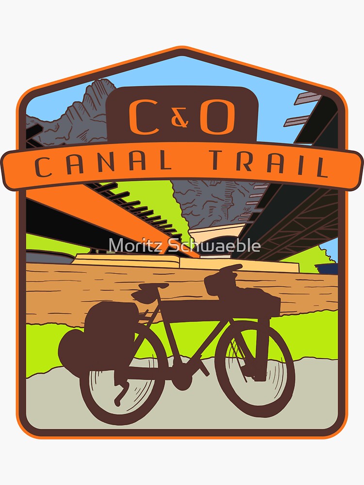 Thumbnail 3 of 3, Sticker, C&O Canal Trail cycling designed and sold by moritzschwaeble.