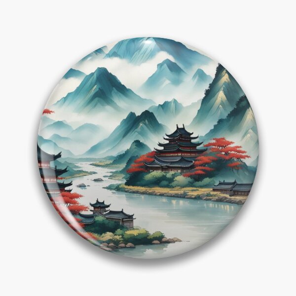 Item preview, China mountain village with river designed and sold by JackFreestone.