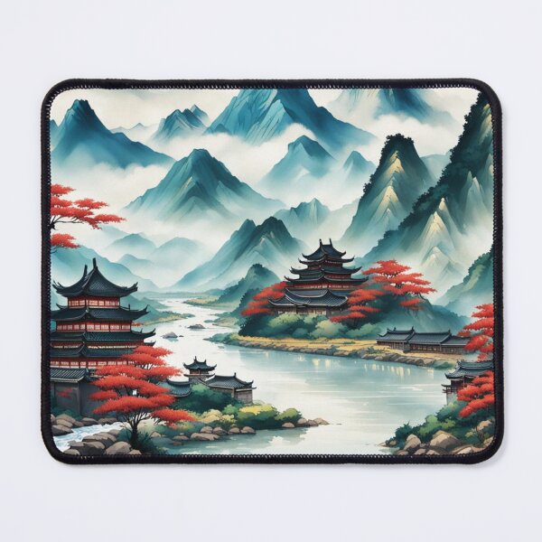 Item preview, China mountain village with river designed and sold by JackFreestone.