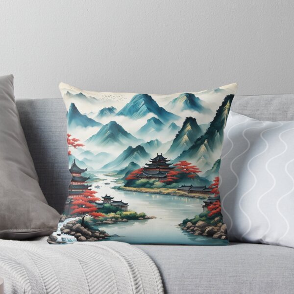 Item preview, China mountain village with river designed and sold by JackFreestone.
