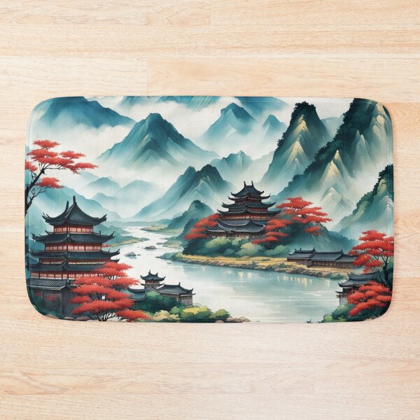 Item preview, China mountain village with river designed and sold by JackFreestone.