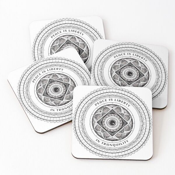 Item preview, Peace is liberty in tranquility mandala art designed and sold by lozsart.