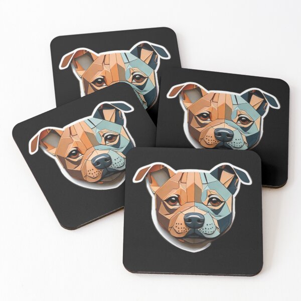 Item preview, Geometric Canine: Minimalist Paper-Cut Staffordshire designed and sold by products4urduke.