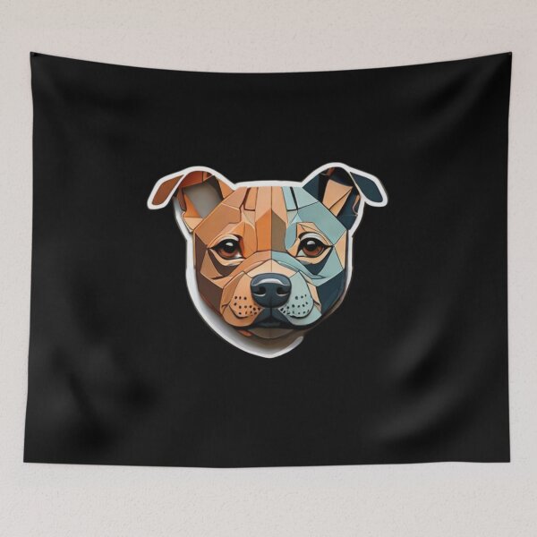 Item preview, Geometric Canine: Minimalist Paper-Cut Staffordshire designed and sold by products4urduke.