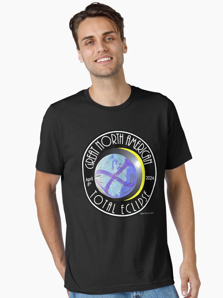 Thumbnail 1 of 7, Essential T-Shirt, Great North American Total Eclipse designed and sold by EyeMagined.