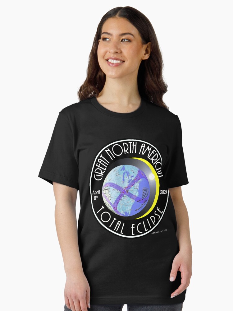 Thumbnail 2 of 7, Essential T-Shirt, Great North American Total Eclipse designed and sold by EyeMagined.