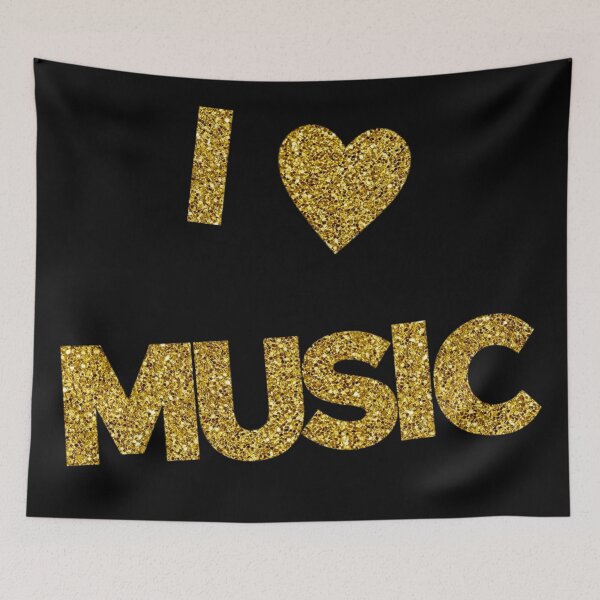 Item preview, I love music (gold edition) designed and sold by asanaworld.