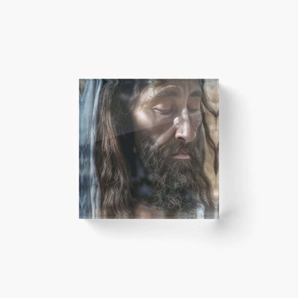 Artikelvorschau, Erleuchtete heilige Kontemplation: Ein nächtliches Jesus-Porträt entworfen und verkauft von ShroudFaceAI.