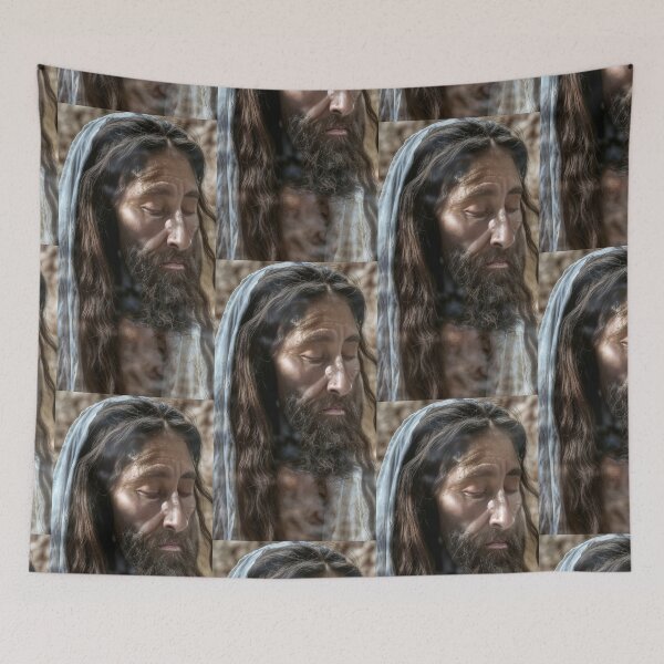 Item preview, Illuminated Holy Contemplation: A Nighttime Jesus Portrait designed and sold by ShroudFaceAI.