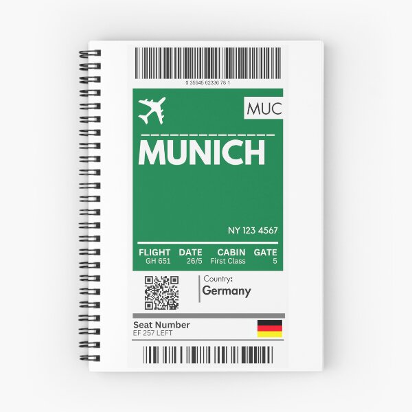 Item preview, Munich Airplane Boarding pass designed and sold by RoamInk.