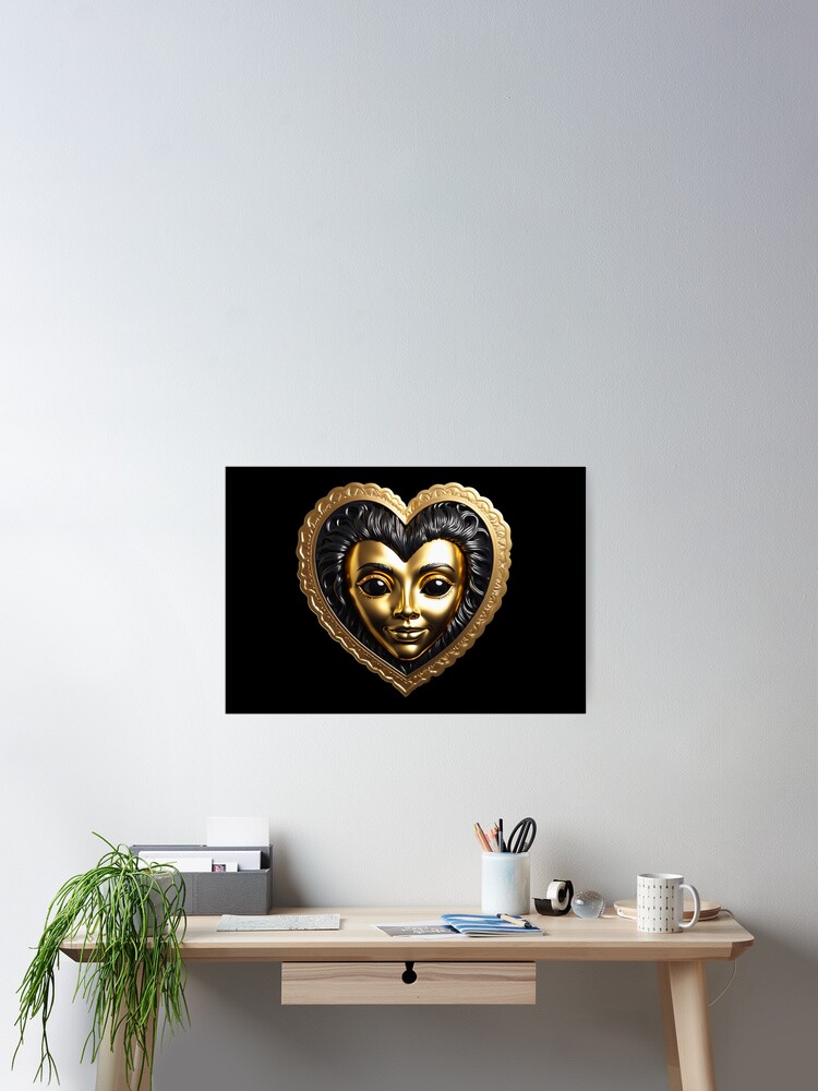 Thumbnail 2 of 3, Poster, Golden face designed and sold by MPDesign84.