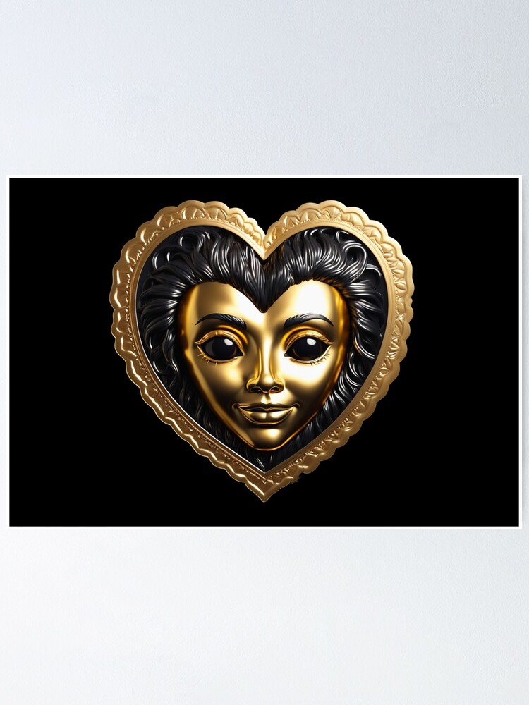Thumbnail 1 of 3, Poster, Golden face designed and sold by MPDesign84.