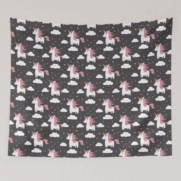 Item preview, Cute Unicorn and cloud pattern designed and sold by Bela Mehta.