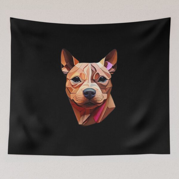 Item preview, Geometric Canine: Minimalist Paper-Cut Staffordshire designed and sold by products4urduke.