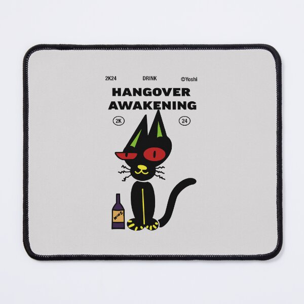 Item preview, Drunk cat, hangover awakening designed and sold by YoshiArtDesign.