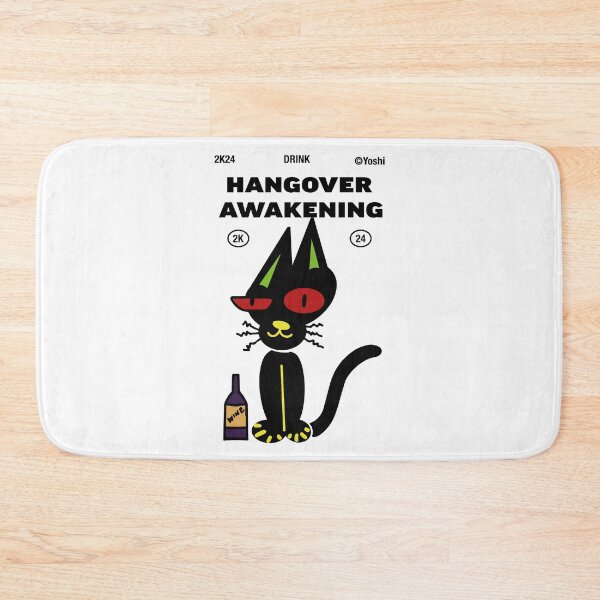 Item preview, Drunk cat, hangover awakening designed and sold by YoshiArtDesign.