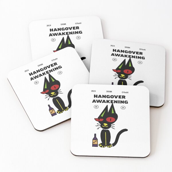 Item preview, Drunk cat, hangover awakening designed and sold by YoshiArtDesign.