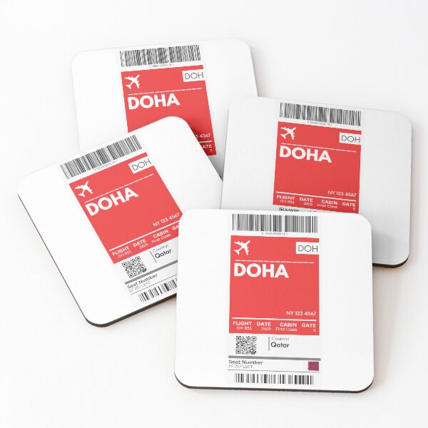 Item preview, Doha Airplane Boarding pass designed and sold by RoamInk.