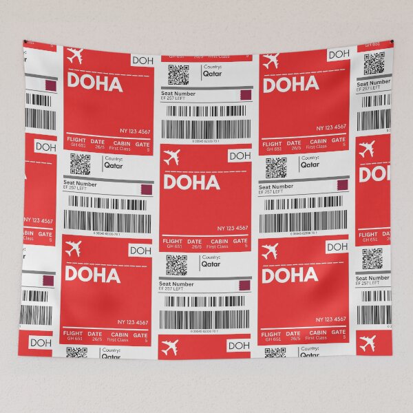 Item preview, Doha Airplane Boarding pass designed and sold by RoamInk.
