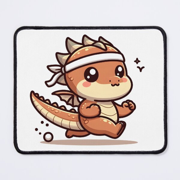Item preview, Kawaii Coy Dragon: Wearing A Sweatband designed and sold by CanvasCutie.