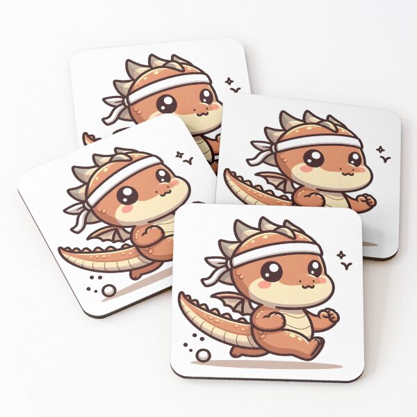Item preview, Kawaii Coy Dragon: Wearing A Sweatband designed and sold by CanvasCutie.