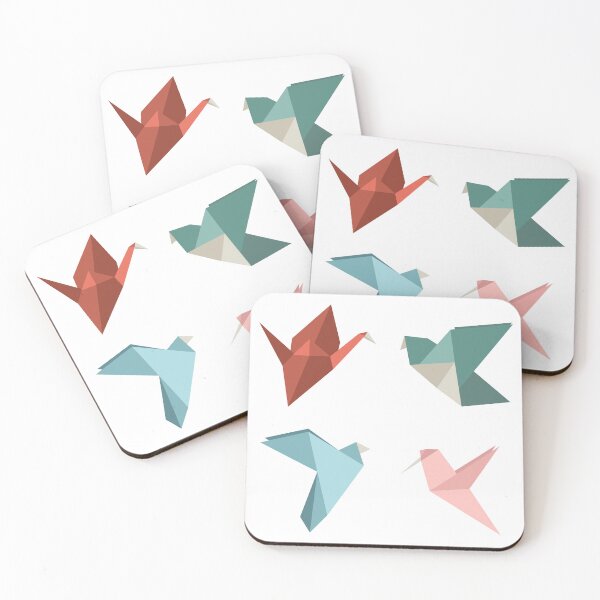 Item preview, Set of various positive pastel origami birds designed and sold by TinyFlowerArt.