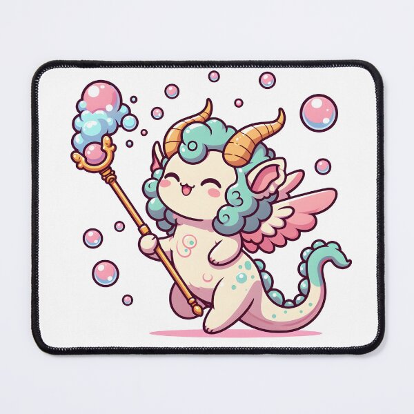Item preview, Kawaii Delightful Chimera With Bubble Wand Blowing Bubbles designed and sold by CanvasCutie.