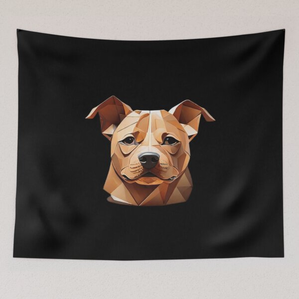 Item preview, Geometric Canine: Minimalist Paper-Cut Staffordshire designed and sold by products4urduke.