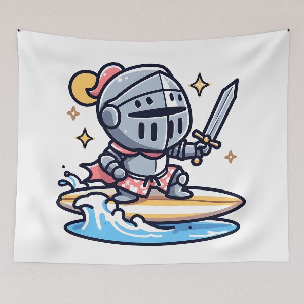 Item preview, Kawaii Knight: Beach Shorts designed and sold by CanvasCutie.