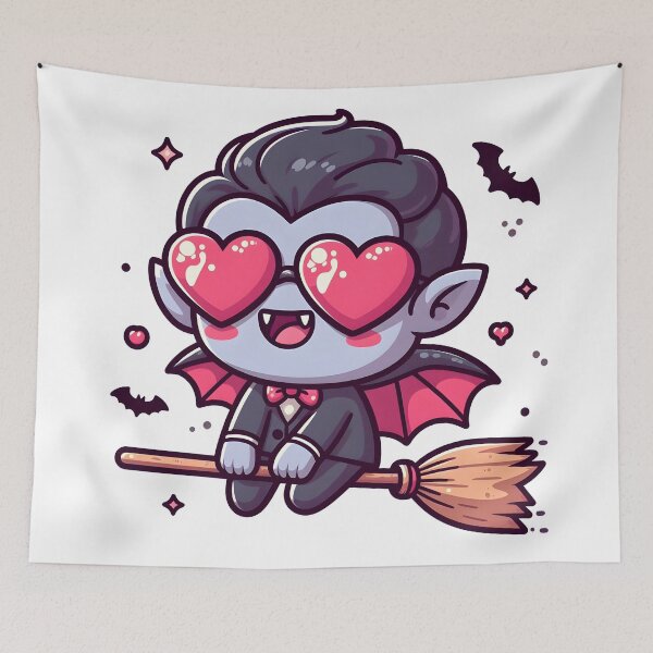 Item preview, Kawaii Whimsical Vampire With Heart Sunglasses designed and sold by CanvasCutie.