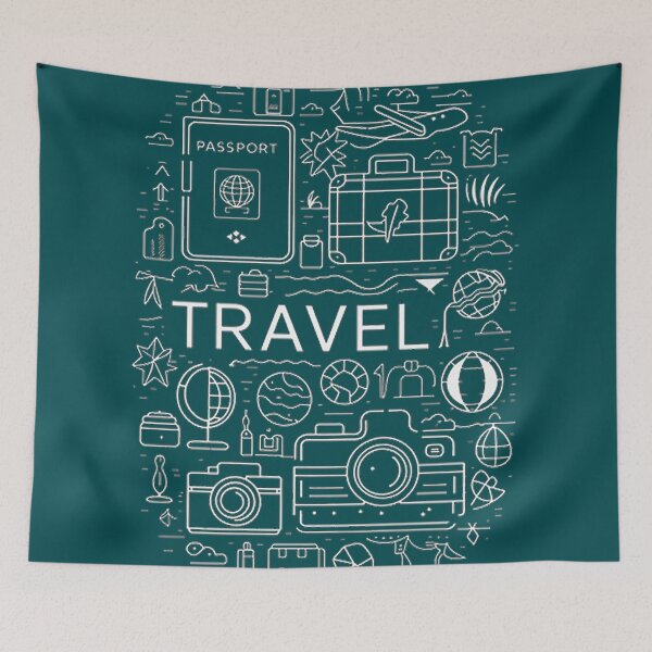 Item preview, TRAVEL AND TOURISM ICONS designed and sold by likbatonboot.