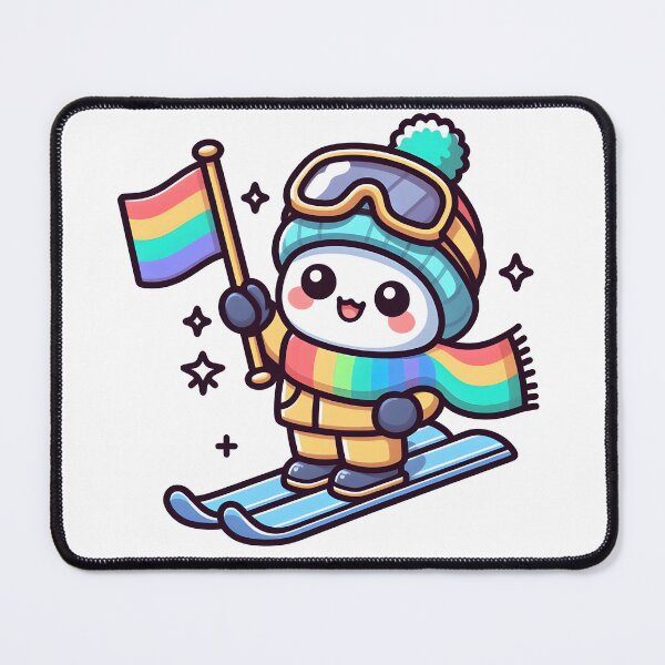 Item preview, Kawaii Ski Instructor With Rainbow-Colored Scarf designed and sold by CanvasCutie.