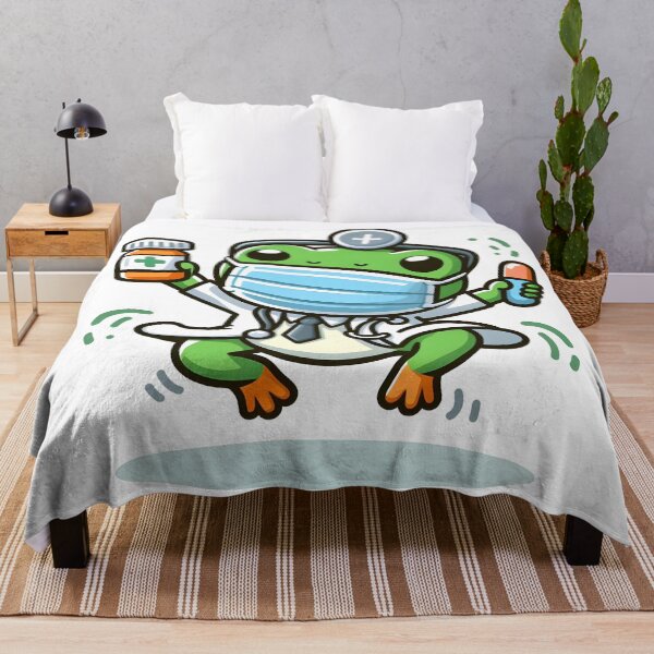 Item preview, Kawaii Frog With Medical Mask designed and sold by CanvasCutie.