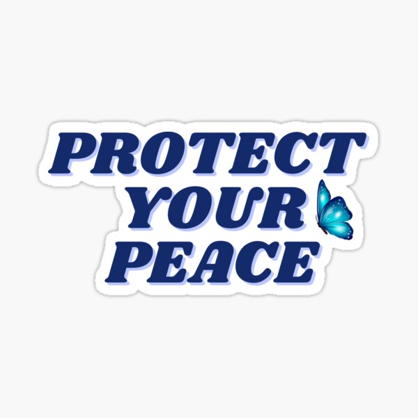 Item preview, Protect your peace, dark blue butterfly design  designed and sold by ChiWellness Shop.