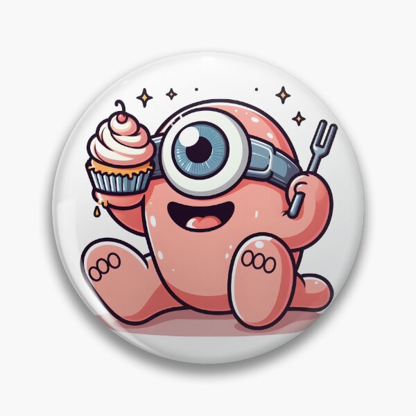Item preview, Kawaii Jubilant Cyclops With Cupcake designed and sold by CanvasCutie.