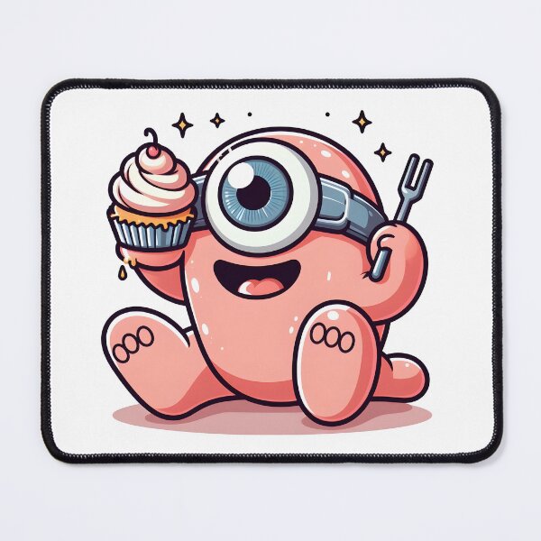 Item preview, Kawaii Jubilant Cyclops With Cupcake designed and sold by CanvasCutie.