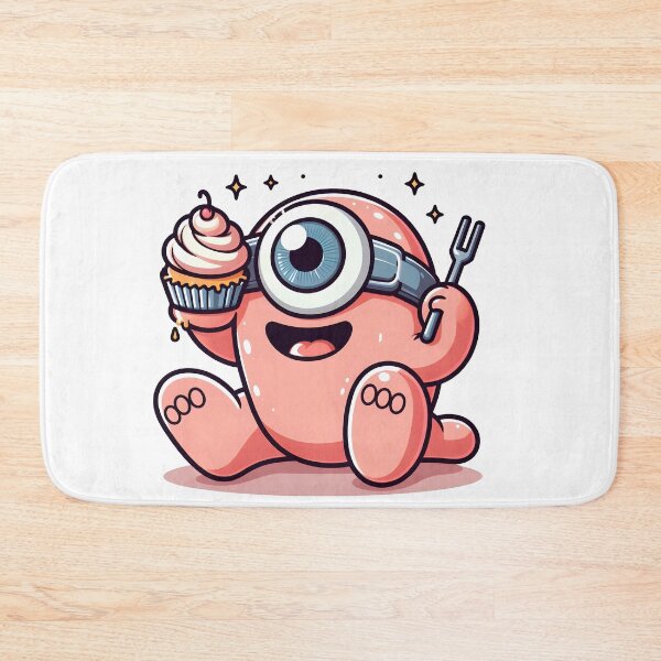 Item preview, Kawaii Jubilant Cyclops With Cupcake designed and sold by CanvasCutie.