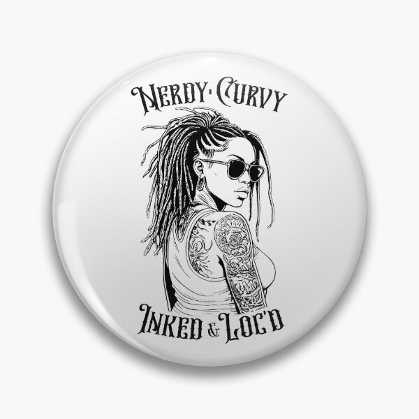 Item preview, Black Girl Nerdy Curvy Inked And Loc’d Tattoo Woman designed and sold by GrandeDuc.