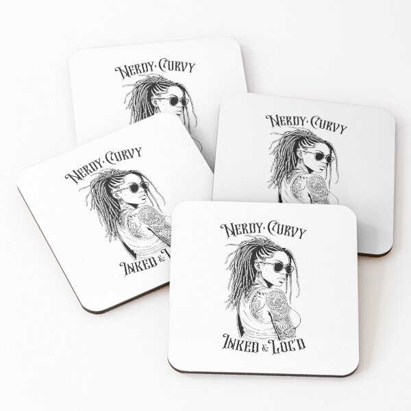 Item preview, Black Girl Nerdy Curvy Inked And Loc’d Tattoo Woman designed and sold by GrandeDuc.
