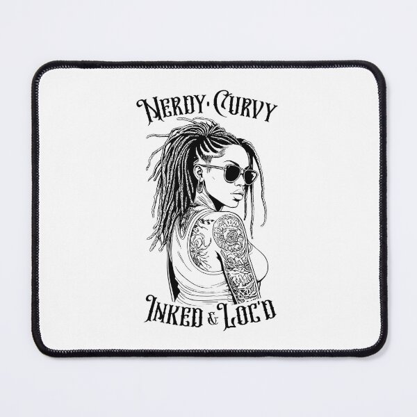 Item preview, Black Girl Nerdy Curvy Inked And Loc’d Tattoo Woman designed and sold by GrandeDuc.