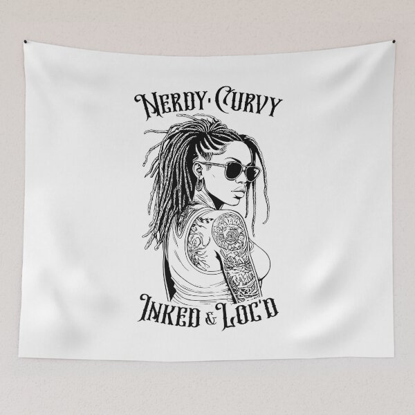 Item preview, Black Girl Nerdy Curvy Inked And Loc’d Tattoo Woman designed and sold by GrandeDuc.
