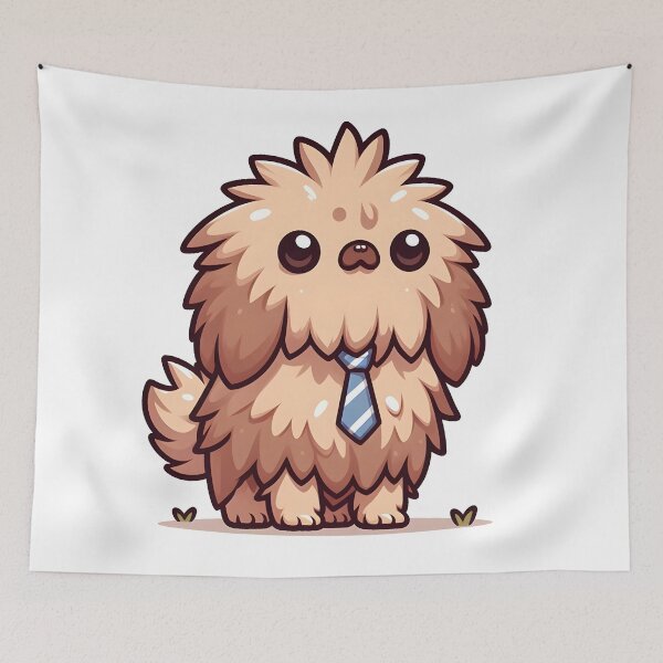 Item preview, Kawaii Fluffy Griffon With Tie designed and sold by CanvasCutie.