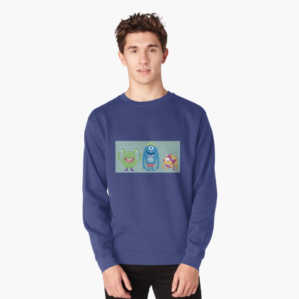 Friendly monster happy fun Pullover Sweatshirt