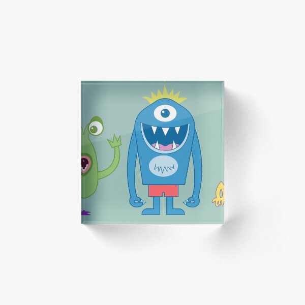 Friendly monster happy fun Acrylic Block