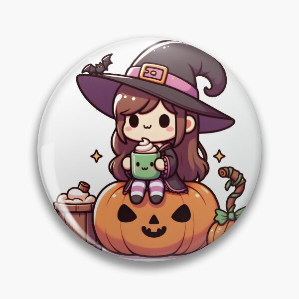 Item preview, Kawaii Merry Witch With Hot Cocoa Mug designed and sold by CanvasCutie.