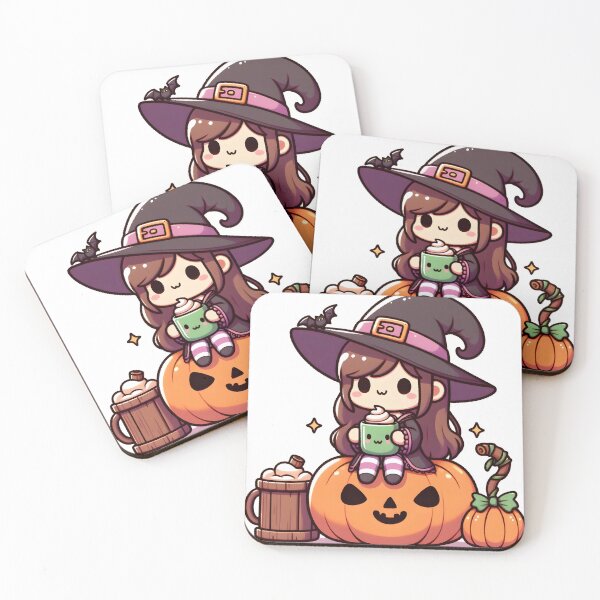 Item preview, Kawaii Merry Witch With Hot Cocoa Mug designed and sold by CanvasCutie.