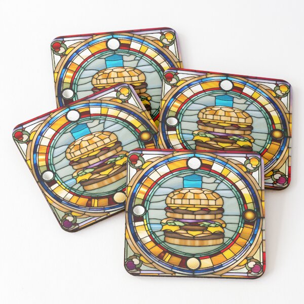 Item preview, cheeseburger in leaded glass designed and sold by seahorse crossing.