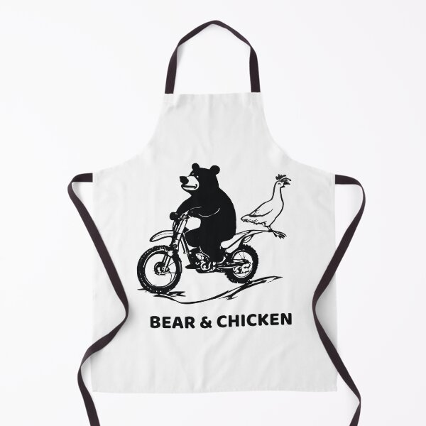 Item preview, Funny t-shirt of a bear knows a motorcycle and chickens- 'A BEAR ON A MOTORCYCLE & CHECKEN'. designed and sold by Gadget80.